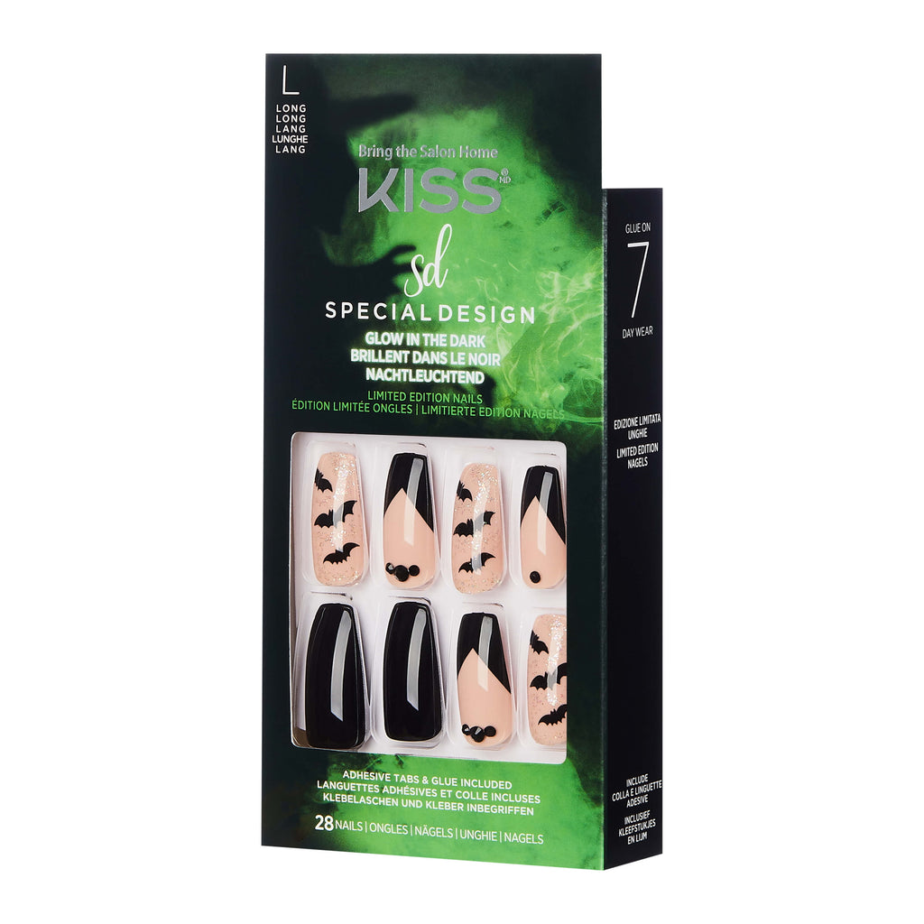 KISS USA Halloween Design Black Nails - Ghostin'