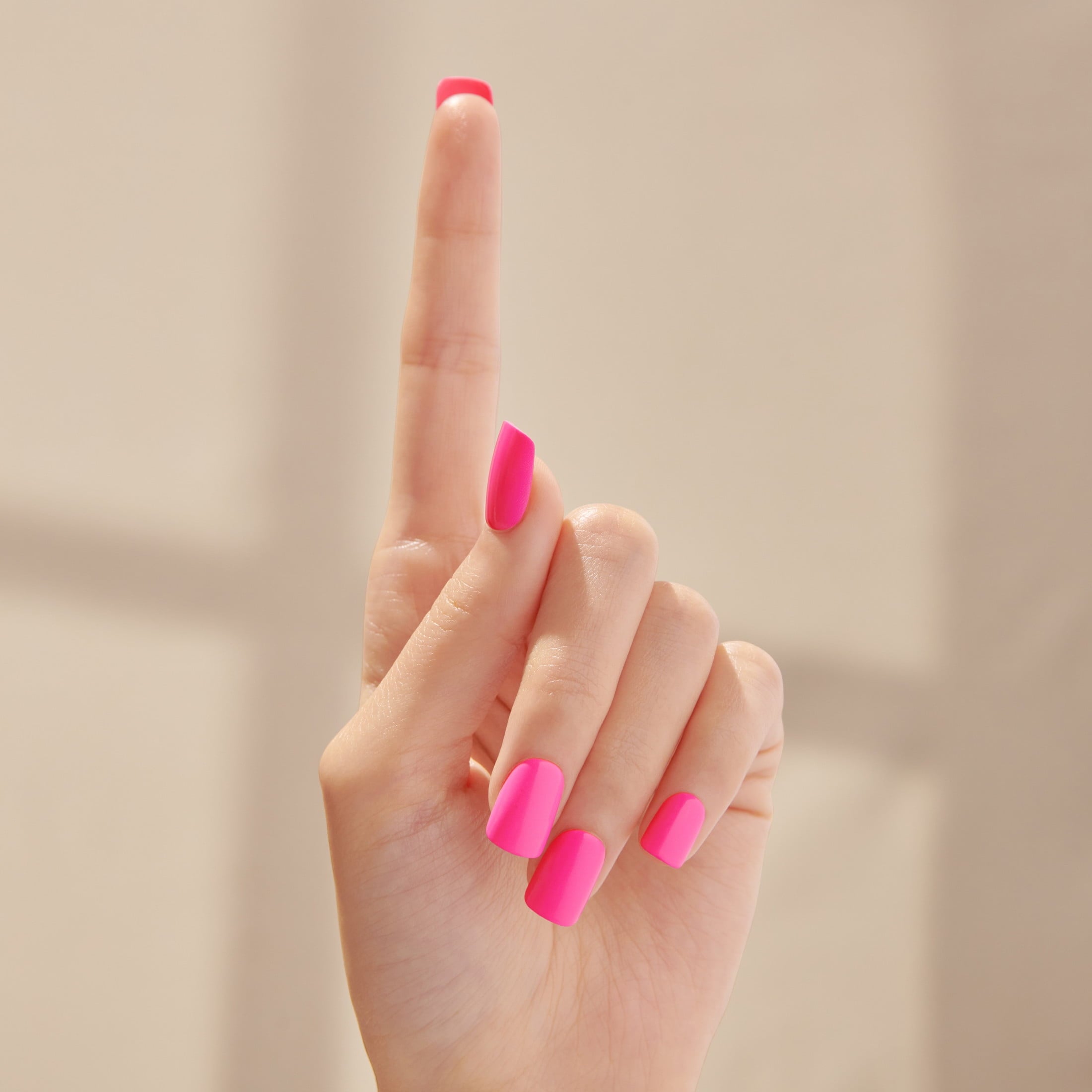 KISS imPRESS No Glue Needed Press On Nails, Color, New Me, Pink, Short Squoval, 30 Count