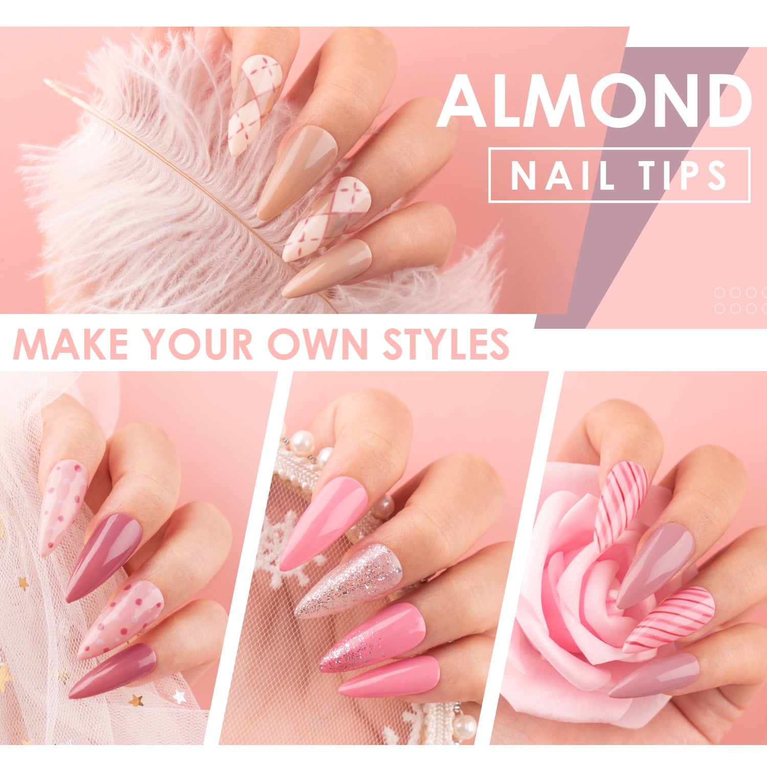 Gellen Gel Nail Kit, Nail Tips and Glue Gel Kit with Base & Top Coat & 5 In 1 Nail Glue Gel, 240Pcs Full Matte Almond Fake Nails Tips and UV Nail Lamp, Fast False Nails Extension Manicure Set