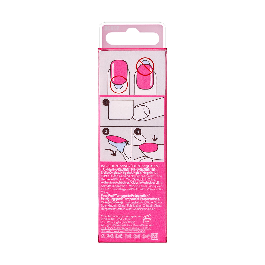 KISS imPRESS No Glue Needed Press On Nails, Color, New Me, Pink, Short Squoval, 30 Count