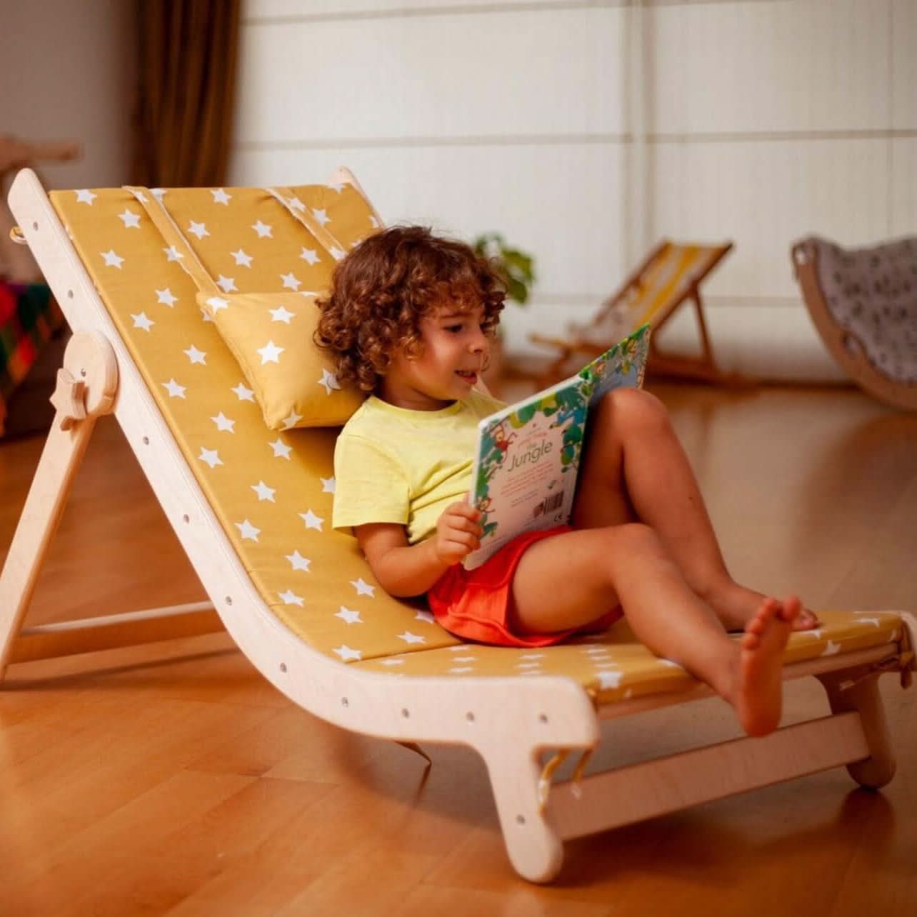 Adjustable Lounge Chair with Comfy Pad for Kids