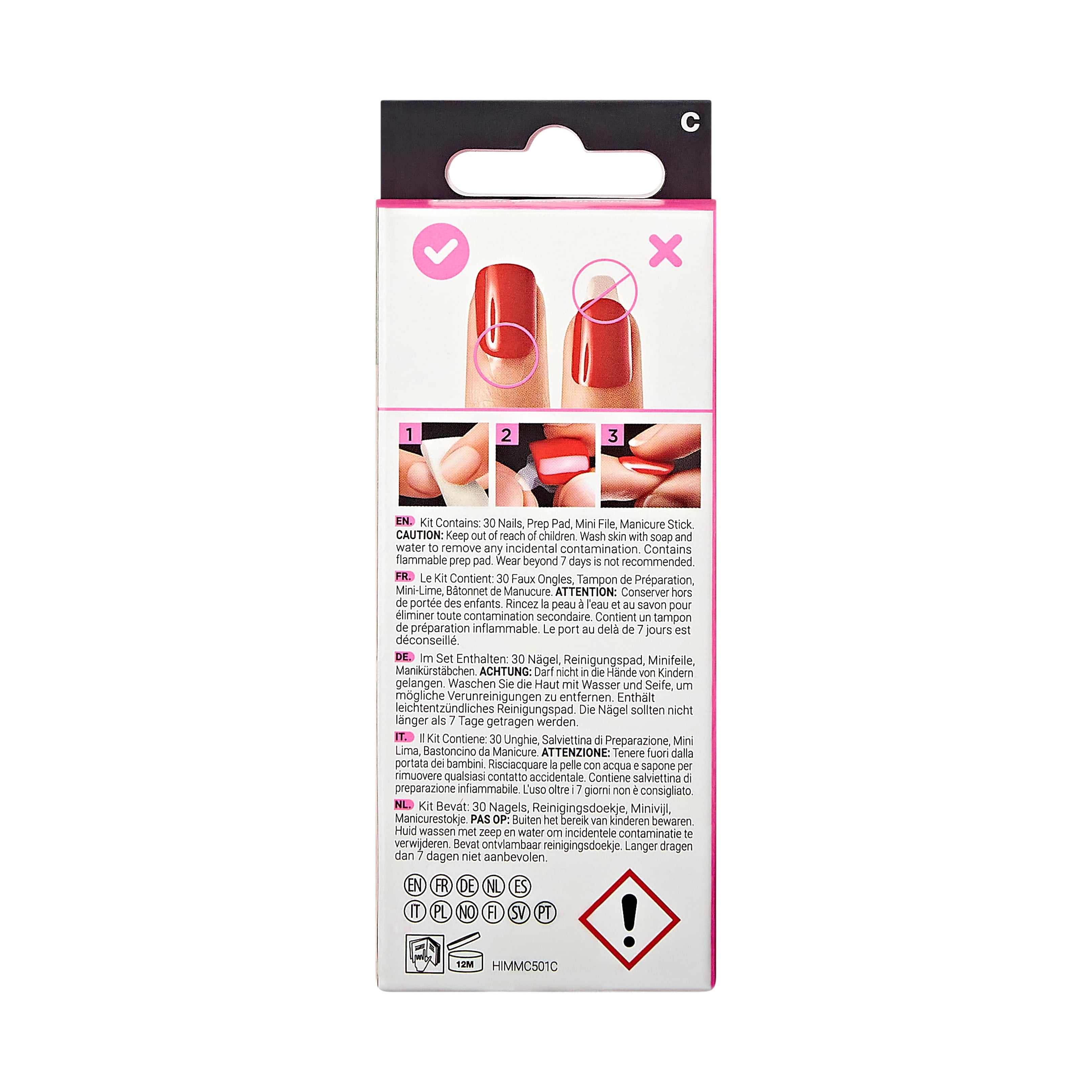 KISS imPRESS Press-On Manicure Halloween, Neutral, Medium Length, Almond Shape, 'Goosebumps', 33 Ct.
