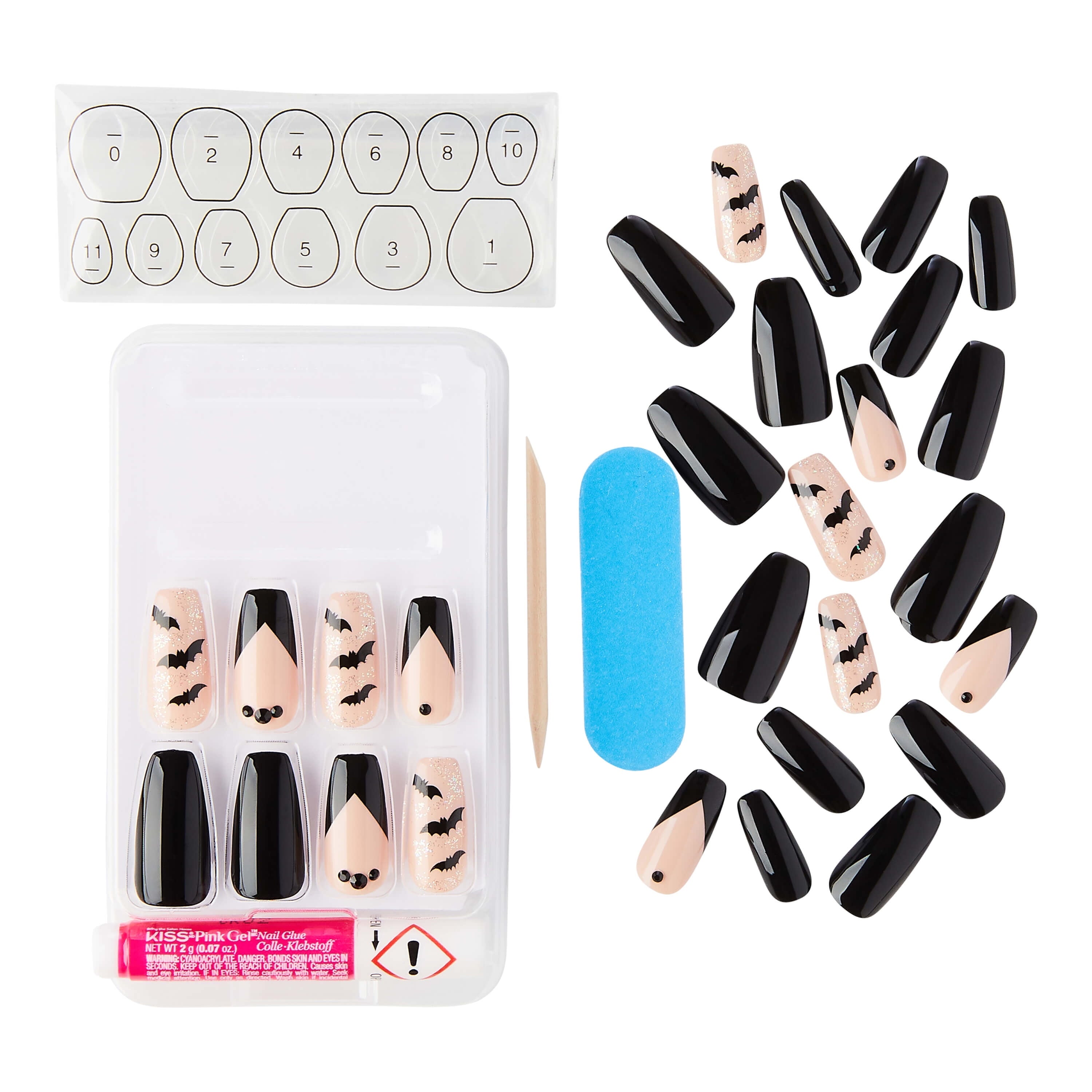 KISS USA Halloween Design Black Nails - Ghostin'